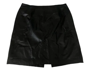 Falda lápiz corta negra de cuero genuino Valerie Stevens para mujer talla grande 20W - Imagen 1 de 3