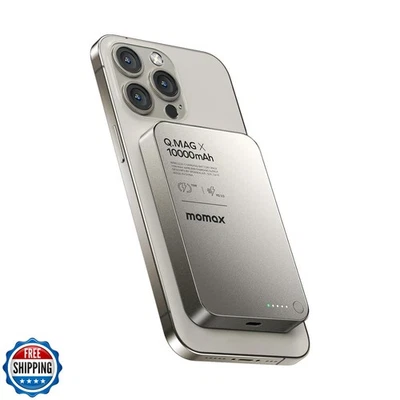 Banco de Alimentación Magnético MOMAX 10000mAh, Carga Rápida 20W, Carga Portátil Inalámbrica Foto 1 de 4