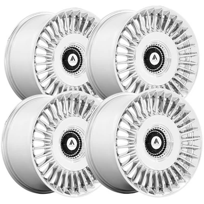 (Set of 4) Staggered-Asanti ABL-40 Tiara 20" 5x112/5x120 27mm Chrome Wheels Rims - Image 1 of 4