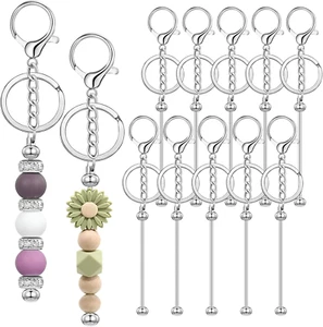20/40Pcs Beadable Keychain Bars Bulk Blank Creative Cute Keychains Bar for Beads - Picture 1 of 12