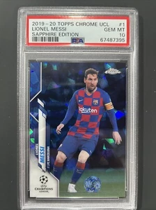 2019-20 Topps Chrome UCL Sapphire LIONEL MESSI, PSA 10 Gem Mint 👀💎🇦🇷🐐⚽️🔥 - Picture 1 of 3