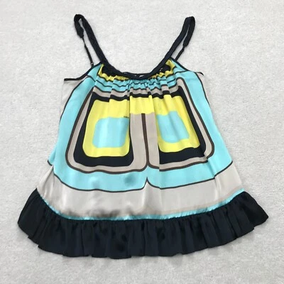 Blusa de seda Bebe para mujer XS extra pequeña camiseta sin mangas correas trenzadas lazo trasero Foto 1 de 4