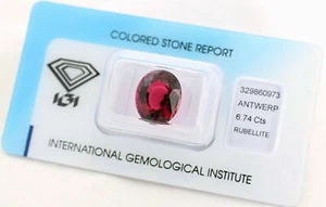 Certified 6.74 Ct Natural Rubellite / Pink Tourmaline from Brazil - Picture 1 of 3