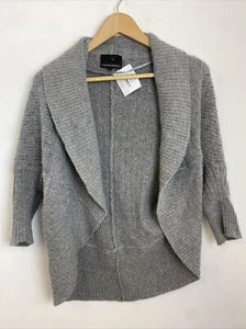 Cynthia Rowley Grey Ladies Cardigan Shrug Angora Wool UK Size Large B8 - Picture 1 of 5