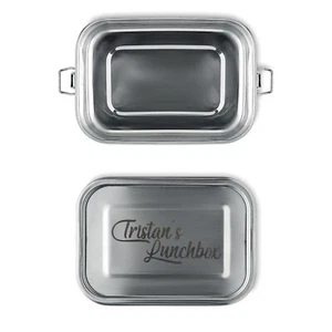 Edelstahlbrotdose mit Gravur Edelstahldose Brotdose Lunchbox personalisiert - Bild 1 von 2