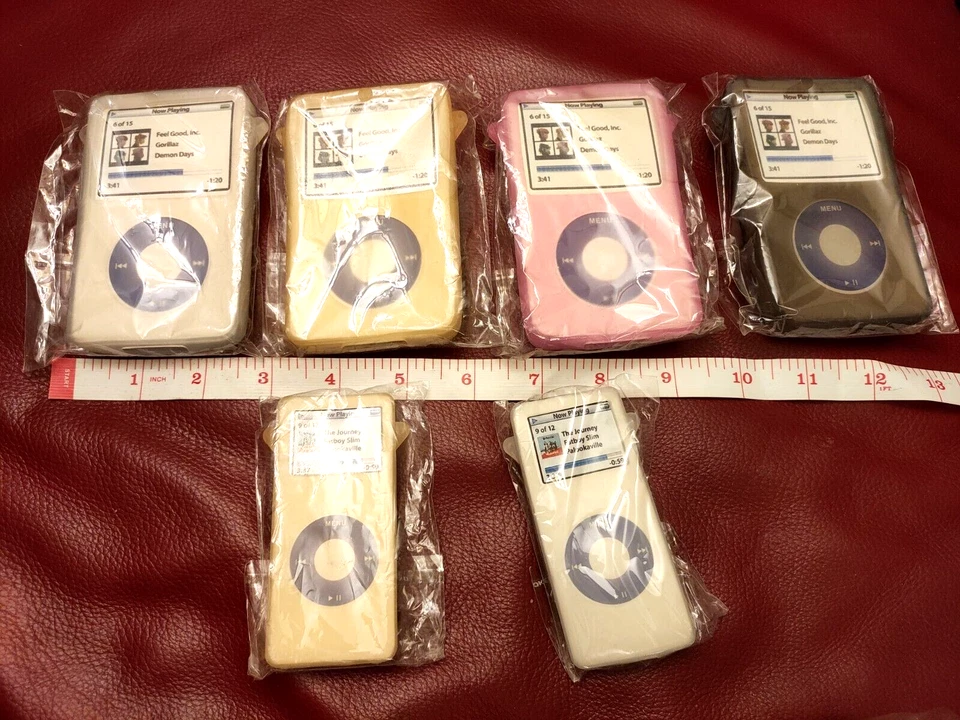 6x Silicon Sleeve Pouch Case Holder Protector Chain Apple iPod Classic Mini Lot - Image 1 of 2