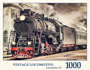 Tau Puzzle - 1000 zufällig geschnittene Teile - Vintage Lokomotive - Bild 1 von 3