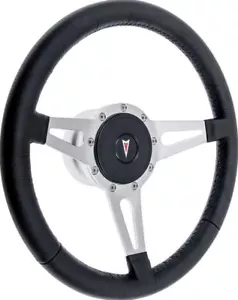 1969-1992 Pontiac Steering Wheel Kit Black Leather Grip For Firebird GTO Lemans - Picture 1 of 3