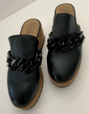 Kelsi Dagger Brooklyn  Black Sip On Glog  Chain Leather Clog Size 6 - Image 1 of 4