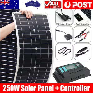 250W Solar Panel Flexible 12V 30A Caravan Camping Portable Solar Panels Kit AU - Picture 1 of 12