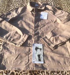 CHAQUETA FRANCESA AÑOS 60 ROPA DE TRABAJO TAREA FERROCARRIL HOMBRE ~ MEZCLA ALGODÓN BEIGE ~ NUEVA Y ETIQUETA ~ L - Imagen 1 de 9