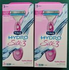 Lot Two Schick Hydro Silk 3 Hydra-Boost Serum Smooth Razor 1 Handle 2 Cartridges