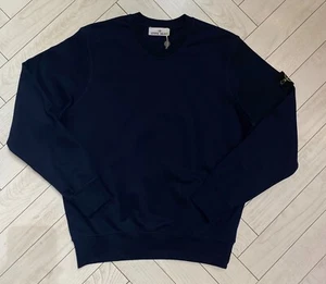 Basic Herren  Sweatshirt Stone Island mit Logo Patch Baumwolle Marineblau Gr: L - Bild 1 von 1