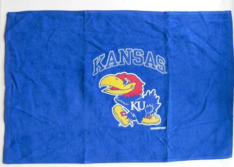NCAA 1 Pair Kansas Jayhawks Golf Rally Hand Towels 25" Wide x 16" High Cover