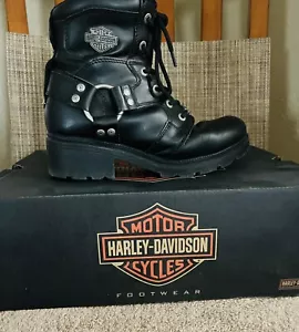 HARLEY-DAVIDSON Women's Size 7 JOCELYN Black Leather Motorcycle Boots D83775 - Picture 1 of 5