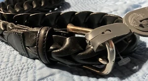 Cintura uomo pelle intrecciata nera BRIGHTON casual TG 32 - Foto 1 di 4