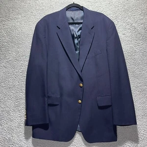 Chaps Ralph Lauren Men's Sz 44 Blue Two Gold Button Wool Blazer Sports Jacket - Picture 1 of 8