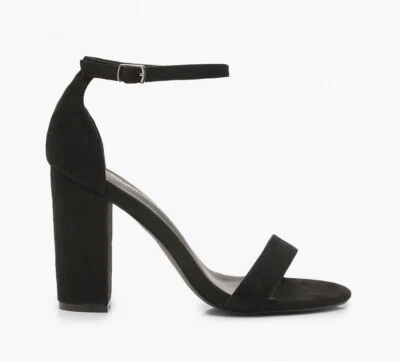 Boohoo Basic Barely There Tacones Correa al Tobillo Negro Talla US 8 Nuevo En Caja Foto 1 de 4