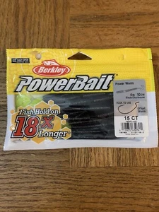 Berkley Power Bait Power Worm Black Chartreuse-BRAND NEW-SHIPS SAME BUS DAY - Picture 1 of 5