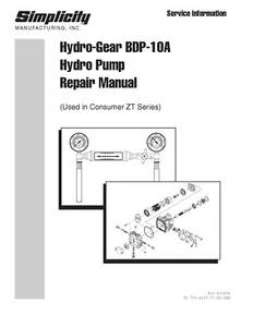 Simplicity Hydro-Gear Pump Mod#BDP-10-A Repair Manual - Picture 1 of 2