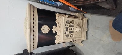 Antique Godin French Enamel Cast Iron Coal Stove Eggshell And Black BEAUTIFUL - Image 1 of 4