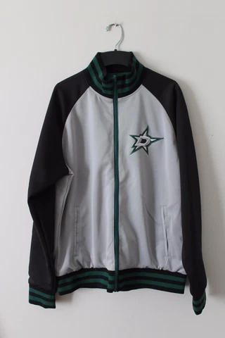 New NHL Dallas Stars Reversible grey / green Polyester jacket men's L SALE Cover