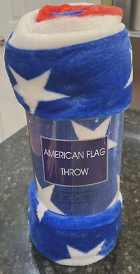American Flag Throw Soft Blanket 50"x 70" 100% Polyester Oversized  NWT - Image 1 of 4