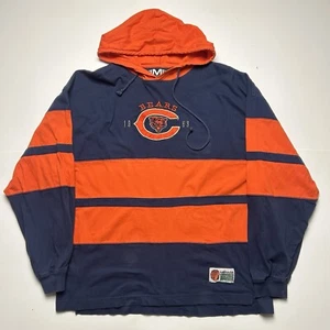 Vintage Chicago Bears Hooded Long Sleeve T-Shirt Mirage Sports NFL Sz XL - Picture 1 of 5
