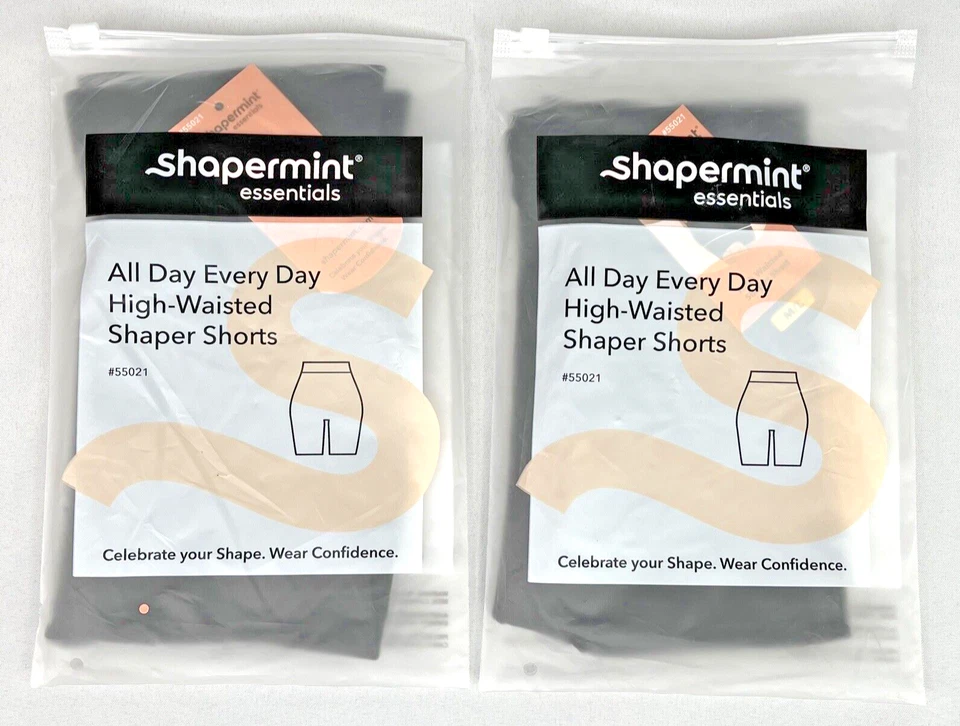 Shapermint Essentials 55021 Size XL/2XL Black High Waisted Shaper Shorts