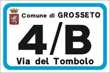 Numeri civici numero civico DIBOND ALLUMINIO stemma comune e via pers. 10x15 cm