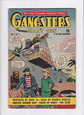 GANGSTERS CAN'T WIN #9 [1948 FN] "SURPRISE AT BUOY 13" - Image 1 of 2
