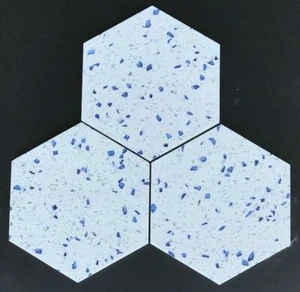 Terrazzo 6" Hexagon Tile sold by box (30 pcs/box) , Color: Blue Diamond - Picture 1 of 2