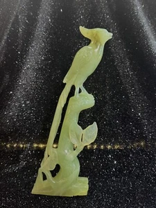Green Jade Jadite Hand Carved Bird - Picture 1 of 4