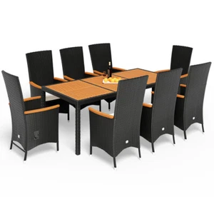CASARIA® Gartenmöbel Sitzgruppe 8 Personen Holz Polyrattan Garten Terrasse Set - Bild 1 von 9