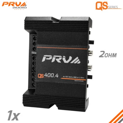 PRV Audio QS400.4 2Ohm Compact 4 Channel Digital Class D Full Range Car Amp 400W - Image 1 of 4