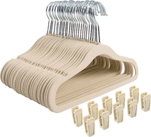 Non-Slip Clothes Hanger for Baby and Kids 30-Pack Velvet Hangers with 10 Finger - Picture 1 of 12