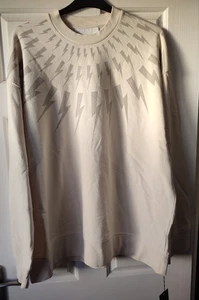 Sudadera Neil Barrett Fair Isle Thunderbolt Talla Grande 3XL Marfil Nueva con Etiquetas Nueva en Paquete XXXL - Imagen 1 de 12