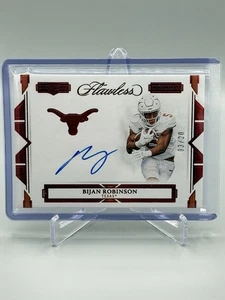 2023 Panini Flawless Collegiate - Bijan Robinson - Team Logo Sig Ruby - 3/20 - Picture 1 of 2