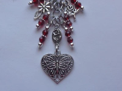 MARIPOSA CORAZÓN AMOR FLORES LLAVERO BOLSO ENCANTO MONEDERO CLIP DIARIO BASURA COLGANTE Foto 1 de 4