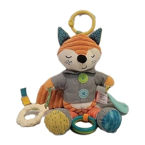 Infantino Playtime Fox Plush Teether Educational Rattle Crinkle Sensory Lovey - Picture 1 of 6