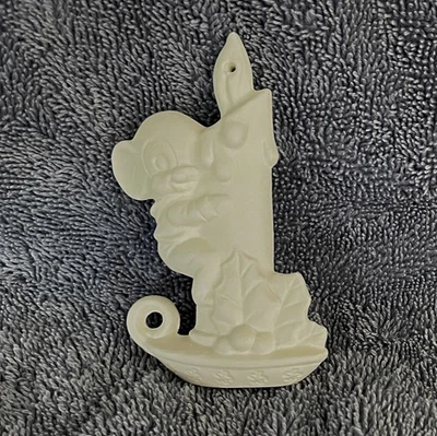 03 - Ratón en un candelabro adorno cerámica bisque listo para pintar* Foto 1 de 2