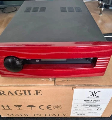 Synthesis Roma 79DC Tube Phono Stage, Rosso, MM/MC, Boxato, Testato, Ottimo ordine - Immagine 1 di 4
