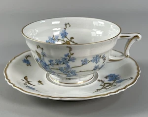 Haviland Limoges Montmery Vergissmeinnicht Tasse & Untertasse Set Frankreich - Bild 1 von 16