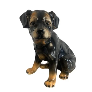 Rottweiler Puppy Ceramic Figurine Large 38cm Tall Vintage Dog Ornament - Picture 1 of 9