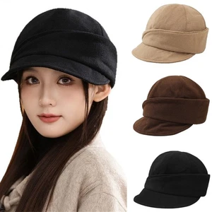 Women Vintage Newsboy Caps Paperboy Hat Visor Cabbie Painter Cap Warm Beret - Picture 1 of 28