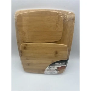 Farberware Professional 3-Pc Bamboo Cutting Board Set for Kitchen Prep - Picture 1 of 7