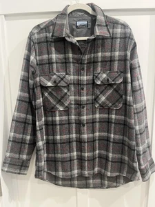 FIELDMASTER Wool Button Down Plaid Flannel Top Shirt Jacket Men’s SZ Large - Picture 1 of 3