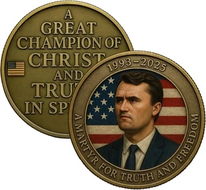 Moneta commemorativa Charlie Kirk, giovane eroe degli Stati Uniti 1993-2025 per i fan di Charlie - Foto 1 di 5