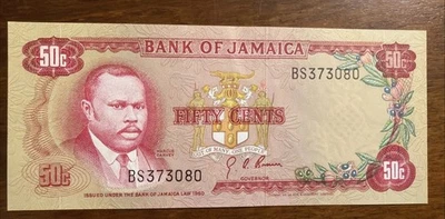 Bank of Jamaica Fifty Cents P-53 1960-70 - Image 1 of 4