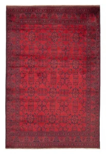 Traditional Hand-Knotted Geometric Carpet 6'7" x 9'10" Wool Area Rug - Picture 1 of 9